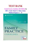 Test Bank for Family Practice Guidelines 6th Edition By  Jill C&period; Cash ISBN  978-0826173546