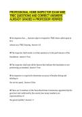 PROFESSIONAL HOME INSPECTOR EXAM NHIE&NewLine;TREC QUESTIONS AND CORRECT ANSWERS&NewLine;ALREADY GRADED A PROFESSOR VERIFIED