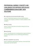 PROFESSIONAL NURSING CONCEPTS AND&NewLine;CHALLENGES 10TH EDITION BY BETH BLACK&NewLine;COMPREHENSIVE EXAM SCRIPT WITH&NewLine;SOLUTIONS