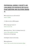 PROFESSIONAL NURSING CONCEPTS AND&NewLine;CHALLENGES 10TH EDITION BY BETH BLACK&NewLine;EXAM QUESTIONS AND SOLUTIONS GRADED&NewLine;A&plus;&NewLine;
