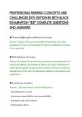 PROFESSIONAL NURSING CONCEPTS AND&NewLine;CHALLENGES 10TH EDITION BY BETH BLACK&NewLine;EXAMINATION TEST COMPLETE QUESTIONS&NewLine;AND ANSWERS