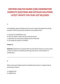 CERTIFIED DIALYSIS NURSE &lpar;CDN&rpar; EXAMINATION &NewLine;COMPLETE QUESTIONS AND DETAILED SOLUTIONS &NewLine;LATEST UPDATE THIS YEAR JUST RELEASED 