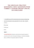 NSG 3450 EXAM 1 PRACTICE&NewLine;QUESTIONS&colon; UNITS 1 QUESTIONS WITH&NewLine;CORRECT ANSWERS 2026&sol;2027 UPDATE&period;&NewLine;JUST RELEASED