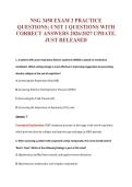 NSG 3450 EXAM 2 PRACTICE&NewLine;QUESTIONS&colon; UNIT 1 QUESTIONS WITH&NewLine;CORRECT ANSWERS 2026&sol;2027 UPDATE&period;&NewLine;JUST RELEASED