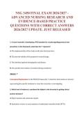 NSG 3450 EXAM Bundle &vert; Update Questions with complete and Verified solutions&period;