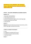 REE 3043 Exam 1 Curcio 2026&sol;2027 &vert; 300&plus; Questions & &NewLine;Answers &vert; Real Estate Economics&comma; Property Law&comma; Bid-Rent&comma; &NewLine;Taxation & REITs &vert; UCF 