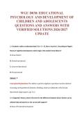 WGU D030&colon; EDUCATIONAL&NewLine;PSYCHOLOGY AND DEVELOPMENT OF&NewLine;CHILDREN AND ADOLESCENTS&NewLine;QUESTIONS AND ANSWERS WITH&NewLine;VERIFIED SOLUTIONS 2026&sol;2027&NewLine;UPDATE