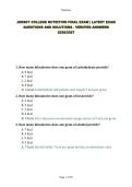 JERSEY COLLEGE NUTRITION FINAL EXAM &vert; LATEST EXAM QUESTIONS AND SOLUTIONS - VERIFIED ANSWERS 2026&sol;2027