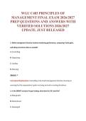 WGU C483 PRINCIPLES OF&NewLine;MANAGEMENT FINAL EXAM 2026&sol;2027&NewLine;PREP QUESTIONS AND ANSWERS WITH&NewLine;VERIFIED SOLUTIONS 2026&sol;2027&NewLine;UPDATE&period; JUST RELEASED
