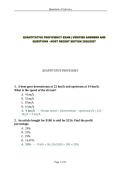QUANTITATIVE PROFICIENCY EXAM &vert; VERIFIED ANSWERS AND QUESTIONS - MOST RECENT EDITION 2026&sol;2027&NewLine;&NewLine;&NewLine;
