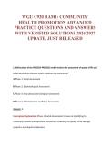 WGU C920 RAM1&colon; COMMUNITY&NewLine;HEALTH PROMOTION ADVANCED&NewLine;PRACTICE QUESTIONS AND ANSWERS&NewLine;WITH VERIFIED SOLUTIONS 2026&sol;2027&NewLine;UPDATE&period; JUST RELEASED