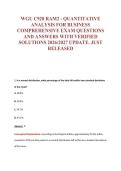 WGU C920 RAM2 - QUANTITATIVE&NewLine;ANALYSIS FOR BUSINESS&NewLine;COMPREHENSIVE EXAM QUESTIONS&NewLine;AND ANSWERS WITH VERIFIED&NewLine;SOLUTIONS 2026&sol;2027 UPDATE&period; JUST&NewLine;RELEASED