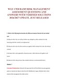 WGU C920 RAM5 RISK MANAGEMENT&NewLine;ASSESSMENT QUESTIONS AND&NewLine;ANSWERS WITH VERIFIED SOLUTIONS&NewLine;2026&sol;2027 UPDATE&period; JUST RELEASED