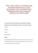 WGU C920 CLINICAL SYSTEMS AND&NewLine;TECHNOLOGIES FINAL EXAM&NewLine;QUESTIONS AND ANSWERS WITH&NewLine;VERIFIED SOLUTIONS 2026&sol;2027&NewLine;UPDATE&period; JUST RELEASED