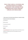 WGU C920 CLINICAL SYSTEMS AND&NewLine;TECHNOLOGIES EXAM PREP&NewLine;QUESTIONS AND ANSWERS WITH&NewLine;VERIFIED SOLUTIONS 2026&sol;2027&NewLine;UPDATE&period; JUST RELEASED