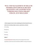 WGU C920 MANAGEMENT OF HEALTH&NewLine;INFORMATION SERVICES REVIEW&NewLine;QUESTIONS AND ANSWERS WITH&NewLine;VERIFIED SOLUTIONS 2026&sol;2027&NewLine;UPDATE&period; JUST RELEASED