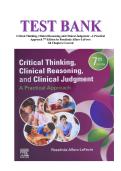 Test Bank for Critical Thinking&comma; Clinical Reasoning and Clinical Judgment&colon; A Practical Approach by Rosalinda Alfaro-LeFevre&period; All chapters covered