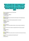 MEDCA PHLEBOTOMY EXAM 2026&sol;2027 WITH 300 QUESTIONS AND CORRECT ANSWERS&sol; MEDCA PHLEBOTOMY CERTIFICATION TEST 2026&sol;2027 PRACTICE QS AND AS &lpar;BRAND NEW&excl;&rpar;&NewLine;