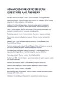 ADVANCED FIRE OFFICER EXAM QUESTIONS AND ANSWERS