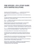 FIRE OFFICER 1 &lpar;FO1&rpar; STUDY GUIDE WITH VERIFIED SOLUTIONS
