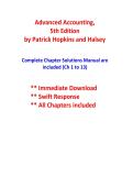 Advanced Accounting 5th Edition Solutions Manual by Patrick E&period; Hopkins