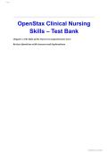 OpenStax Clinical Nursing Skills Test Bank &ndash; Practice Questions and Answers