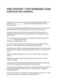 FIRE OFFICER 1 TCFP WANNABE EXAM QUESTIONS AND ANSWERS