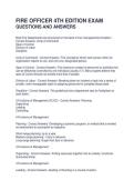 FIRE OFFICER 4TH EDITION EXAM QUESTIONS AND ANSWERS