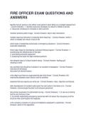 FIRE OFFICER EXAM QUESTIONS AND ANSWERS