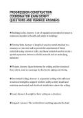 PROGRESSION CONSTRUCTION&NewLine;COORDINATOR EXAM SCRIPT&NewLine;QUESTIONS AND VERIFIED ANSWERS