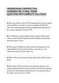 PROGRESSION CONSTRUCTION&NewLine;COORDINATOR I II FINAL PAPER&NewLine;QUESTIONS WITH COMPLETE SOLUTIONS