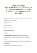 NR 546 ADVANCED&NewLine;PSYCHOPHARMACOLOGY MIDTERM&NewLine;EXAM QUESTIONS AND ANSWERS&NewLine;&lpar;LATEST&rpar;&comma; &lpar;A&plus; GUARANTEE&rpar;&period; JUST&NewLine;RELEASED