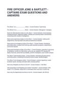FIRE OFFICER JONE & BARTLETT - CAPTAINS EXAM QUESTIONS AND ANSWERS