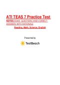 ATI TEAS 7 Practice Test NOTES EXAM  QUESTIONS AND CORRECT ANSWERS WITH RATIONALE&NewLine;