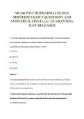 NR 546 PSYCHOPHARMACOLOGY&NewLine;MIDTERM EXAM 5 QUESTIONS AND&NewLine;ANSWERS &lpar;LATEST&rpar;&comma; &lpar;A&plus; GUARANTEE&rpar;&period;&NewLine;JUST RELEASED