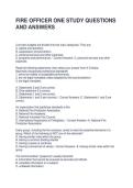 FIRE OFFICER ONE STUDY QUESTIONS AND ANSWERS