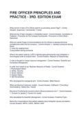 FIRE OFFICER PRINCIPLES AND PRACTICE - 3RD&period; EDITION EXAM QUESTIONS AND ANSWERS