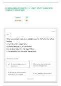 FLORIDA FIRE OFFICER 1 STATE TEST STUDY GUIDE WITH COMPLETE SOLUTIONS