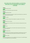 WGU D101 COST AND MANAGERIAL ACCOUNTING&NewLine;UPDATED ACTUAL QUESTIONS AND CORRECT&NewLine;ANSWERS