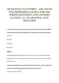 NR 546 FINAL EXAM PREP &ndash; ADVANCED&NewLine;PSYCHOPHARMACOLOGY FOR THE&NewLine;PMHNP QUESTIONS AND ANSWERS&NewLine;&lpar;LATEST&rpar;&comma; &lpar;A&plus; GUARANTEE&rpar;&period; JUST&NewLine;RELEASED
