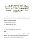 NR 546 EXAM - ADVANCED&NewLine;PSYCHOPHARMACOLOGY FOR THE&NewLine;PMHNP QUESTIONS AND ANSWERS&NewLine;&lpar;LATEST&rpar;&comma; &lpar;A&plus; GUARANTEE&rpar;&period; JUST&NewLine;RELEASED