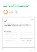 JONES & BARTLETT FIRE OFFICER 1021 &lpar;42 QUESTIONS&rpar; WITH CORRECT ANSWERS