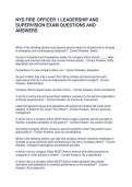 NYS FIRE OFFICER 1 LEADERSHIP AND SUPERVISION EXAM QUESTIONS AND ANSWERS