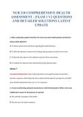 NUR 210 COMPREHENSIVE HEALTH&NewLine;ASSESSMENT - EXAM 1 V2 QUESTIONS&NewLine;AND DETAILED SOLUTIONS LATEST&NewLine;UPDATE