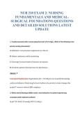 NUR 210 EXAM 2&colon; NURSING&NewLine;FUNDAMENTALS AND MEDICAL-&NewLine;SURGICAL FOUNDATIONS QUESTIONS&NewLine;AND DETAILED SOLUTIONS LATEST&NewLine;UPDATE