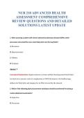 NUR 210 ADVANCED HEALTH&NewLine;ASSESSMENT COMPREHENSIVE&NewLine;REVIEW QUESTIONS AND DETAILED&NewLine;SOLUTIONS LATEST UPDATE