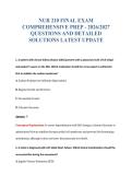 NUR 210 FINAL EXAM&NewLine;COMPREHENSIVE PREP - 2026&sol;2027&NewLine;QUESTIONS AND DETAILED&NewLine;SOLUTIONS LATEST UPDATE