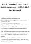 Package deal for OSHA 510 Study Guide Exam &ndash; Practice Questions and Answers &lpar;100&percnt; Verified&rpar; Pass Guaranteed&comma; exam study guide with answers