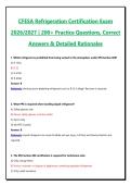 CFESA Refrigeration Certification Exam 2026&sol;2027 &vert; 200&plus; Practice Questions&comma; Correct Answers & Detailed Rationales