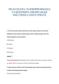 NR 412 EXAM 1&colon; PATHOPHYSIOLOGY&NewLine;V2 QUESTIONS AND DETAILED&NewLine;SOLUTIONS LATEST UPDATE